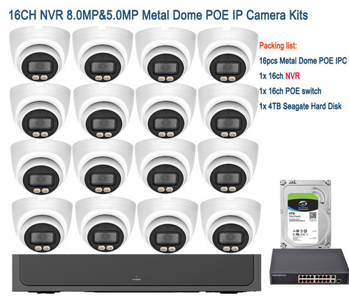 16CH AI ColorVu 8MP & 5MP POE IP Camera NVR Kit  SE-16KITRD5